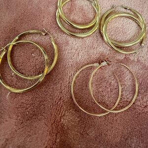Classic Gold Hoop Earrings - Pair